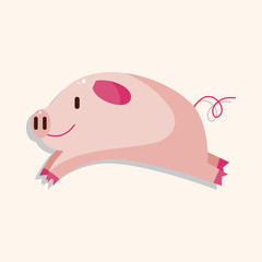 animal pig cartoon theme elements