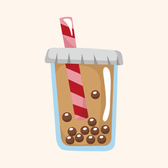 bubble tea drink theme elements