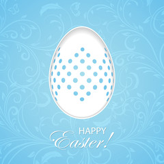 Blue Easter background with egg