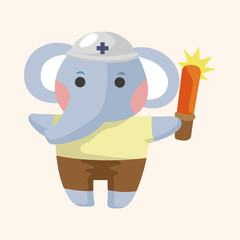 animal elephant worker cartoon theme elements