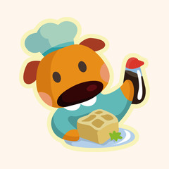 animal dog chef cartoon theme elements