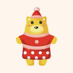 animal bear cartoon christmas style theme elements