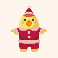 animal chicken cartoon christmas style theme elements