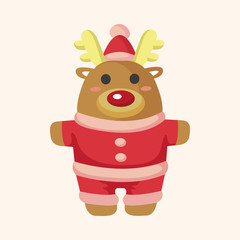 animal moose cartoon christmas style theme elements