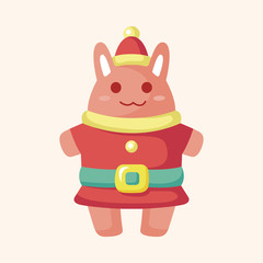 animal rabbit cartoon christmas style theme elements