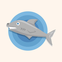 sea animal shark cartoon theme elements