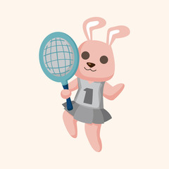 Animal rabbit doing sports cartoon theme elements