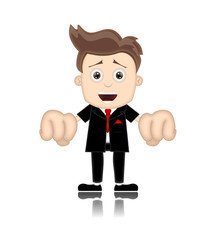 Ben Boy Friendly Business Man Manager Boss Cartoon Illustration