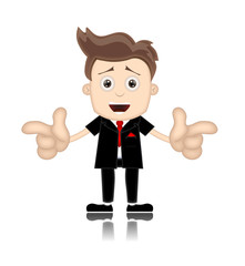 Ben Boy Friendly Business Man Manager Boss Cartoon Illustration