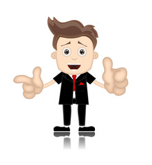 Ben Boy Friendly Business Man Manager Boss Cartoon Illustration