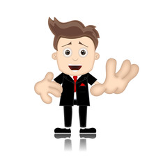 Ben Boy Friendly Business Man Manager Boss Cartoon Illustration