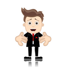 Ben Boy Friendly Business Man Manager Boss Cartoon Illustration