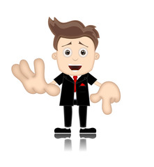 Ben Boy Friendly Business Man Manager Boss Cartoon Illustration