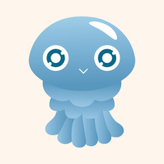 sea animal jellyfish cartoon theme elements