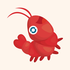 sea animal shrimp cartoon theme elements