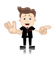 Ben Boy Friendly Business Man Manager Boss Cartoon Illustration