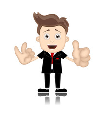 Ben Boy Friendly Business Man Manager Boss Cartoon Illustration