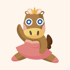 animal horse dancing cartoon theme elements