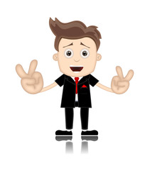 Ben Boy Friendly Business Man Manager Boss Cartoon Illustration