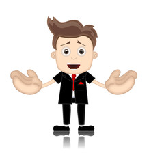 Ben Boy Friendly Business Man Manager Boss Cartoon Illustration