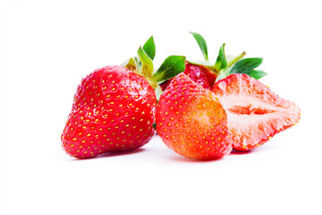 Strawberries isolated on white background