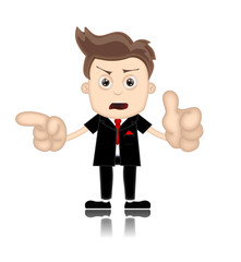 Ben Boy unfriendly Business Man Manager Boss Cartoon Illustratio