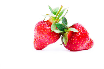 Strawberries isolated on white background