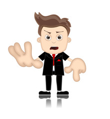 Ben Boy unfriendly Business Man Manager Boss Cartoon Illustratio