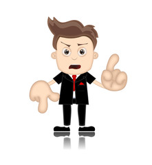 Ben Boy unfriendly Business Man Manager Boss Cartoon Illustratio