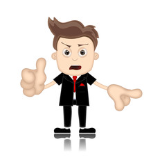Ben Boy unfriendly Business Man Manager Boss Cartoon Illustratio