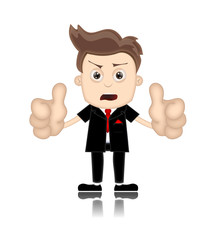 Ben Boy unfriendly Business Man Manager Boss Cartoon Illustratio