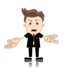 Ben Boy unfriendly Business Man Manager Boss Cartoon Illustratio