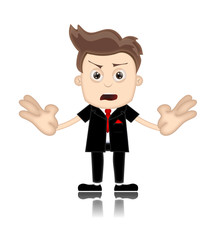 Ben Boy unfriendly Business Man Manager Boss Cartoon Illustratio