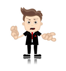 Ben Boy unfriendly Business Man Manager Boss Cartoon Illustratio