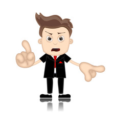 Ben Boy unfriendly Business Man Manager Boss Cartoon Illustratio