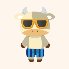 animal cow summer cartoon theme elements