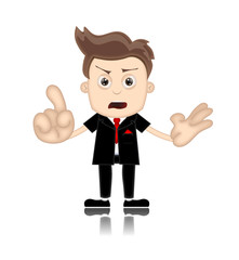 Ben Boy unfriendly Business Man Manager Boss Cartoon Illustratio