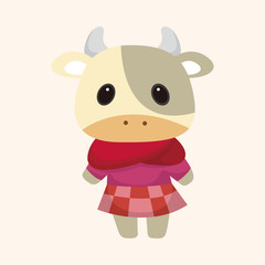animal cow winter cartoon theme elements