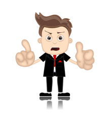 Ben Boy unfriendly Business Man Manager Boss Cartoon Illustratio