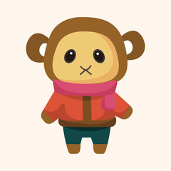 animal monkey winter cartoon theme elements