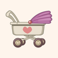 Baby carriages theme elements