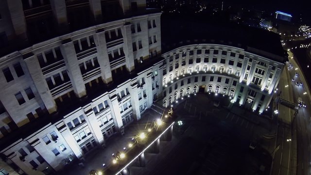 Cars ride near technical university named by Bauman