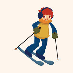 Skiers theme elements