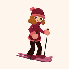 Skiers theme elements