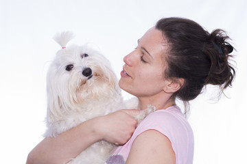 Mascota y su due&ntilde;a.