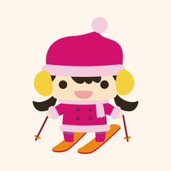 Skiers theme elements