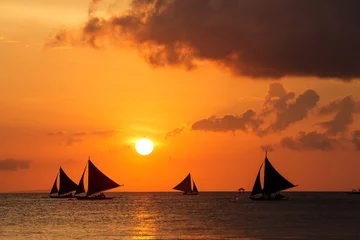Acrylic prints Sea / sunset Beautiful sunset at Boracay, Philippines
