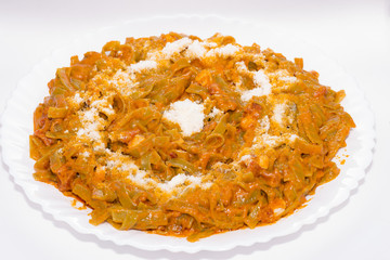 Tallarines gratinados.
