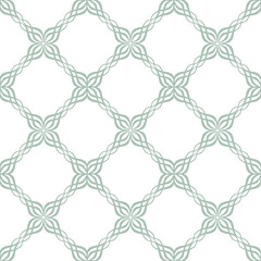 Naklejka premium seamless ornate symmetric green and white tile pattern