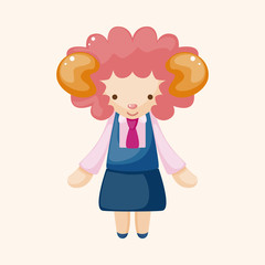 animal sheep waiter cartoon theme elements